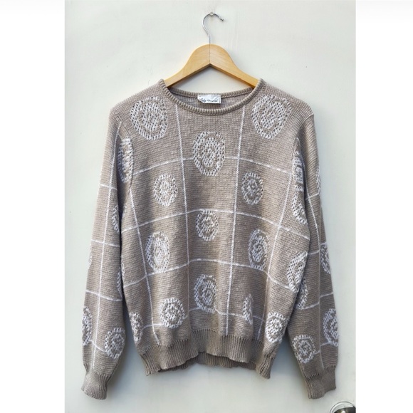 Vintage Lady Devon Women’s Knit Sweater 1XL Bohemian Fall Minimalist Modest USA - Picture 1 of 12